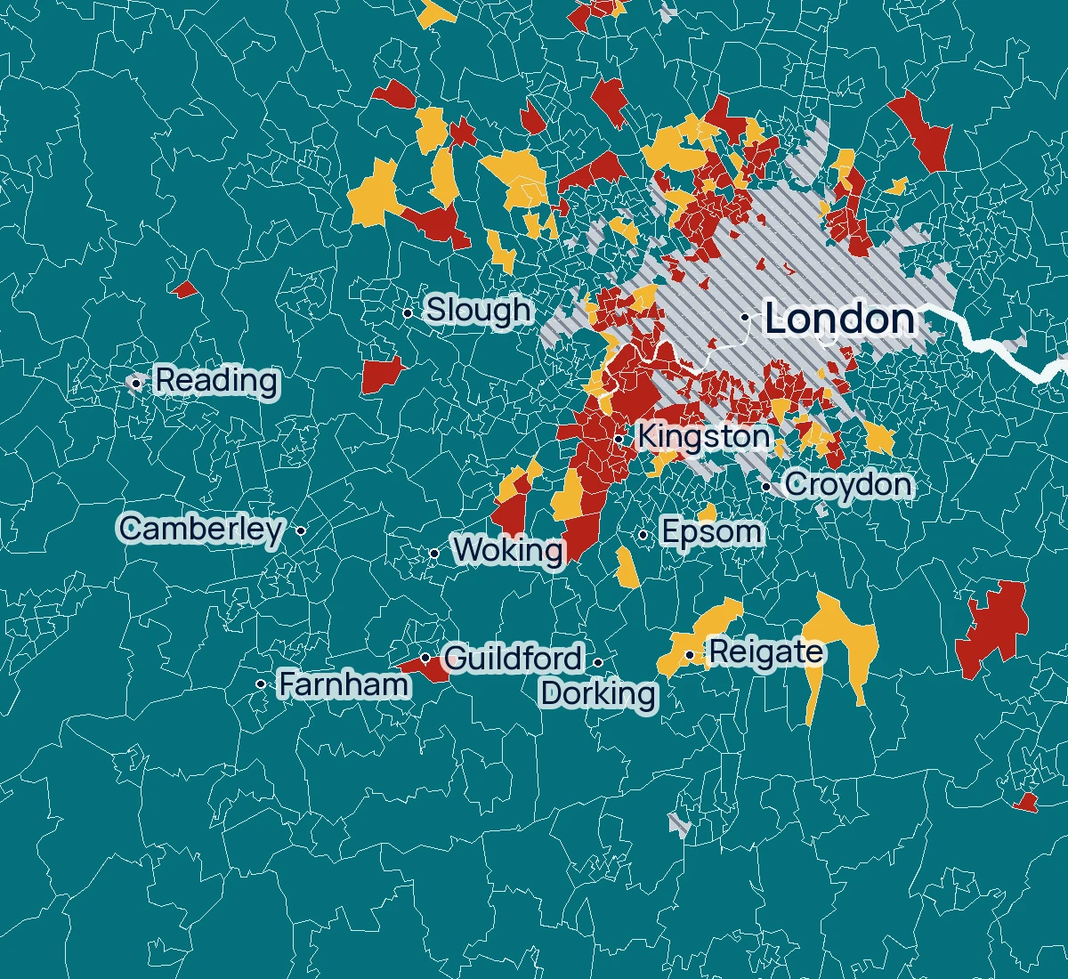 Map of typical house prices in the South East
